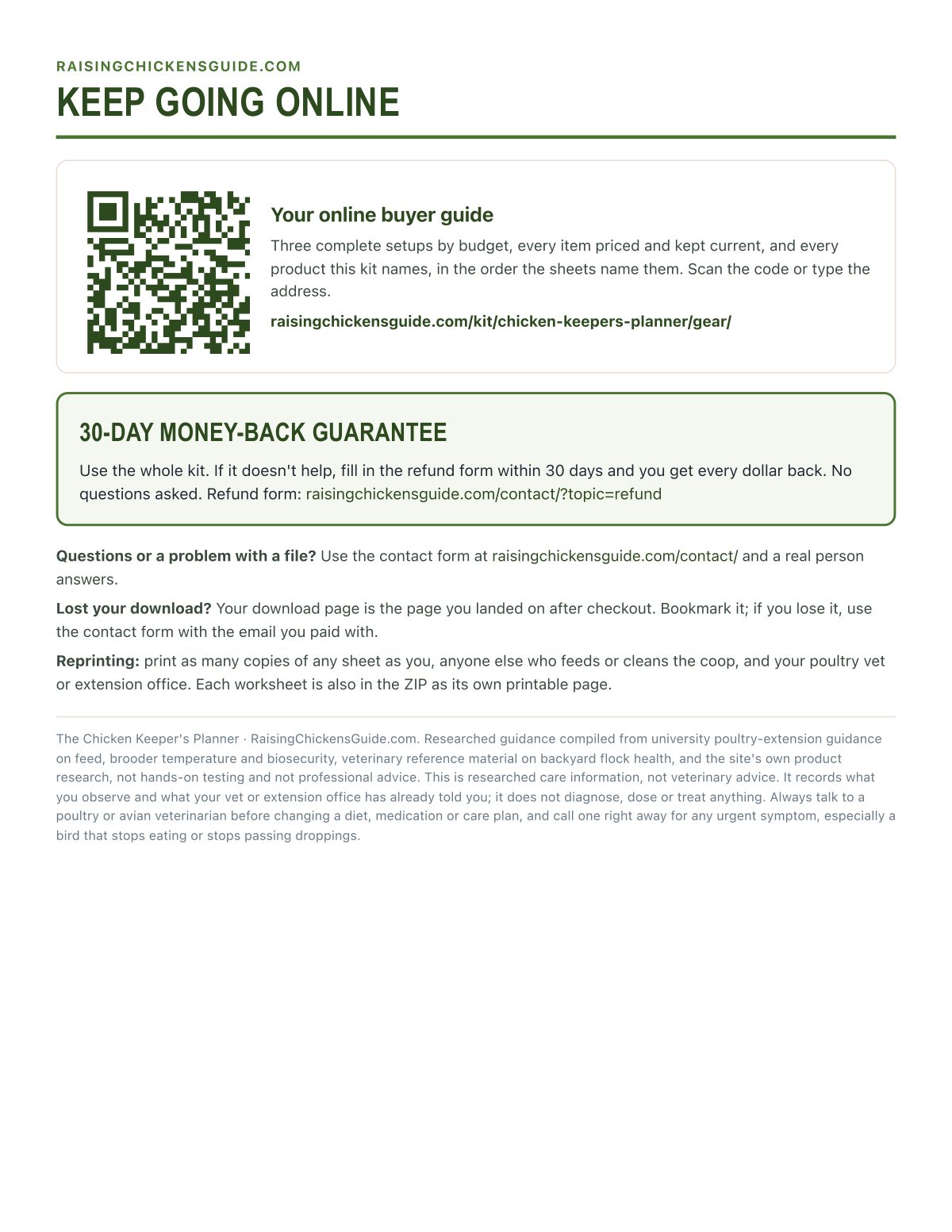 Buyer guide and guarantee